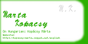 marta kopacsy business card